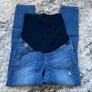 Distressed Ankle Maternity Jeans